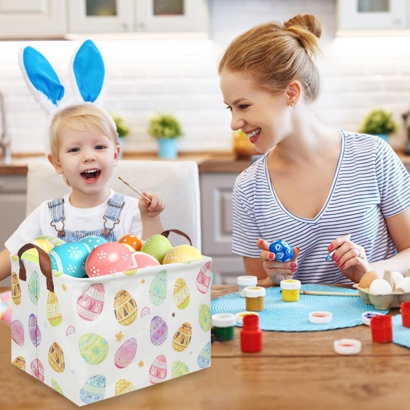 FXOCSHE FXOLCSHE Rectangular 3pack Easter basket,Easter basket empty,Kids Toy Storage Basket for baby Bedroom,Toy Gift Organizerm,Kids Storage Bin,Easter gift box(Cute Easter egg) - Image 3